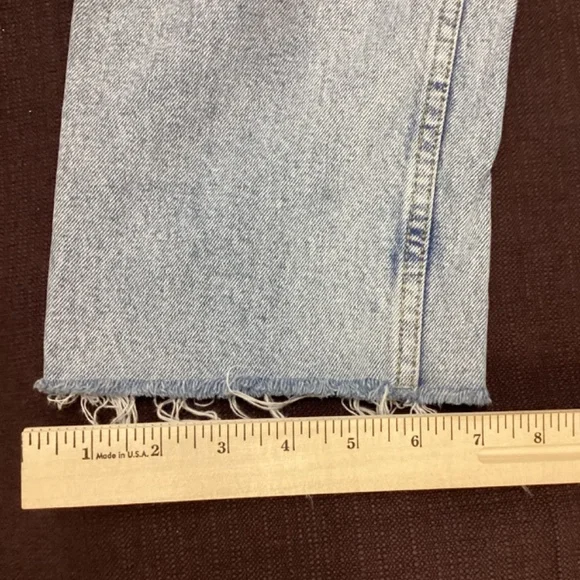 Zara Acid Wash Jeans Size 6 Frayed Bottom Hem - Picture 10 of 10